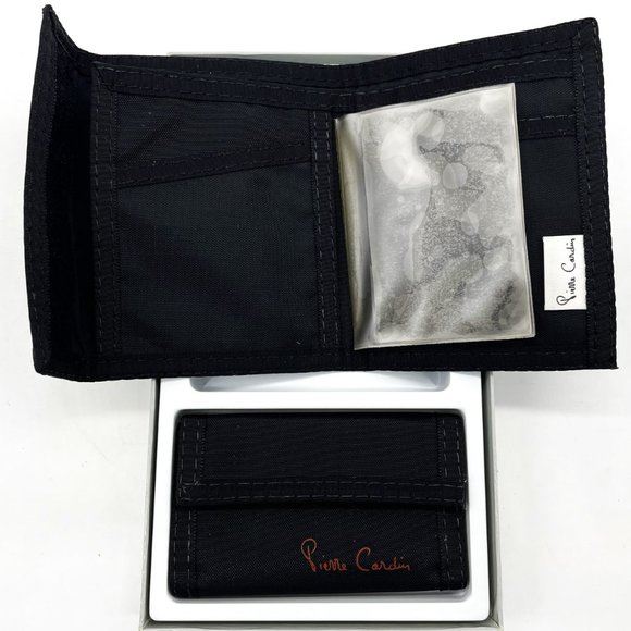 Pierre Cardin Hook & Loop Black Nylon‎ Wallet and Key Holder Gift Set Box-NWOT - Picture 2 of 4